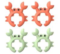 Crab Spatula Holder 4PCS Crab Spoon Holder Silicone Spoon Rest Adjustable Non Slip Cooking Spoon Holder Reusable Silicone Utensil Rest for Pot Boil Over Spill Stopper