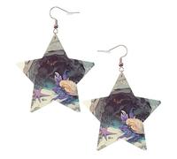 Crab Stylish Leather Earrings â€“ Unique Star-Shaped Pvc Leather Pendant Earrings With 925 Sterling Silver Plated Hooks: Fashionable And Stylish, Showcasing Individuality