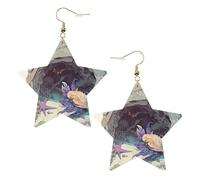 Crab Stylish Leather Earrings â€“ Unique Star-Shaped Pvc Leather Pendant Earrings With 925 Sterling Silver Plated Hooks: Fashionable And Stylish, Showcasing Individuality