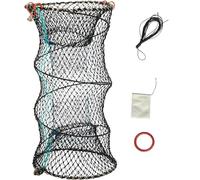 Crab Trap 40 x 80 cm Foldable Bait Fish Trap River Crayfish Trap Crab Trap Foldable for Fishing Crab Shrimp Lobster Eel with Cast Rope Bait Bag (40 x 80 cm with Accessories)