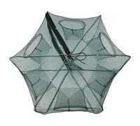 Crab Trap, Automatic Foldable Nylon Shrimp Trap 6-Hole Design for Freshwater Saltwater Shallow Deep Water Fishing