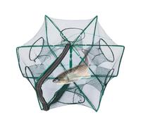 Crab Trap Net | Fold 6-Hole Zip Fishing Net Cage | Portable Shrimp Nets, Lightweight Crab Caught | Multipurpose Design for Small Fish, River, Dock, Shore Use
