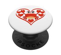 Crab tshirt Crab Shack Crab Lover Retro Style Crab Heart Tee PopSockets Adhesive PopGrip