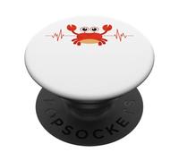 Crab tshirt Crab Shack Crab Lover Retro Style Crab Heartbeat PopSockets Adhesive PopGrip