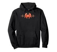 Crab tshirt Crab Shack Crab Lover Retro Style Crab Heartbeat Pullover Hoodie