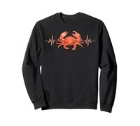 Crab tshirt Crab Shack Crab Lover Retro Style Crab Heartbeat Sweatshirt