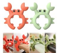 Crab Utensil Holder,Creative Crab Shaped Spatula Rack,Silicone Multifunctional Spatula Holder Anti Scalding and Overflow,Universal Crab Silicone Spatula Holder (Mix*2pcs)