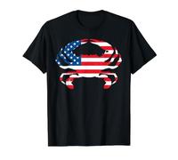Crab Vintage American US Flag Graphic Design for Crab Lovers Value Graphic T-Shirt, Men, Black, S