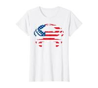 Crab Vintage American US Flag Graphic Design for Crab Lovers Value Graphic T-Shirt, Women, White, XS