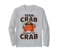 Crab Whisperer Team Crab Respect The Crab Kawaii Pirate Crab Long Sleeve T-Shirt
