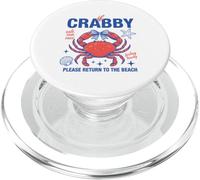 Crabby Beach Humor Salt Sun Sass Ocean Design PopSockets PopGrip for MagSafe