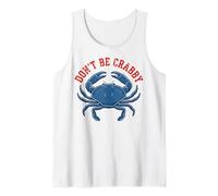 Crabby Blue Crab Funny Distressed Don't BE Crabby Tank Top