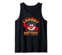 Crabby But Cute Crustacean Cartoon Crab Humor Funny Food Pun Tank Top