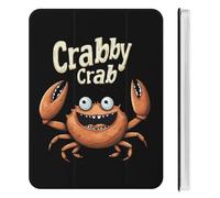 Crabby Crab Cute Tablet Case with Pencil Holder Unisex Slim Hard Protective Cover Compatible with iPad Mini 4/5/6