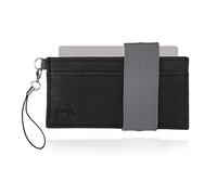 Crabby Wallet L3 Leather, Small Thin Practical Purse, Wallet, Wallet, Slim Wallet, 10.5 x 5.5 x 0.5 cm (Mammoth Black)