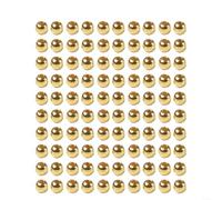 Crabop 100pcs Gold Silver Fly Tying Beads 3mm 4mm 5mm Plastic Lure Bead with Countersunk Holes for Weighted Head Fishing Flies and Crafting Materials(gold-3mm)