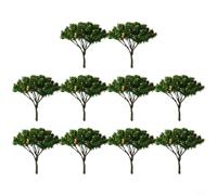 Crabop 10pcs Model Trees 5cm Plastic Scenery for Train Railroad Layout Roadway Building Architecture Diorama Park Decoration Green Orange