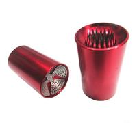 Crabop 2-in-1 Billiard Cue Tip Tool with Needle Pointer and Grinder, Aluminum Alloy Repair Kit for Shaping and Scuffing Tips, Compact 30mm Pocket Size for Pool Players(Red)