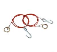 Crabop 2pcs 1m Breakaway Ropes for Trailers, 4mm Stainless Steel Safety Cable with Hook, Secure Tear-off Rope for Caravans and Braked Trailers