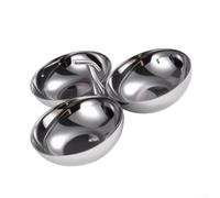 Crabop 3-Section Metal Serving Platter 20cm Mirror Polished(T-Shaped Handle)