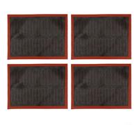Crabop 4-Pack Silicone Baking Mats with Perforated Design, Non-Stick Reusable Oven Liners for Bread, Macarons, Pizza, 40x30cm Red
