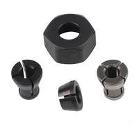 Crabop 4pcs Steel Router Collet Set 6mm 6.35mm 8mm,for RP0900K RT0701C M361 3608B RT0702C RT0700CX2 Woodworking Trimming Tool