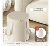 Crabop 5-Layer Insulated Foot Soaking Bucket 37cm Leak-Proof(White) | Collapsible storage, 5-layer heat retention, 37cm deep soak, leak-proof PVC, home travel essential