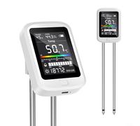 Crabop 6-in-1 Soil pH Tester with Rotating Display, USB-C Rechargeable Moisture Light Temp Meter,for Garden Indoor Plants Healthy Growth