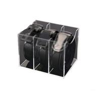 Crabop Acrylic Belt Organizer with 357 Slots for Wide Narrow Ties, Clear Desktop Storage Box with Large Buckle Space for Men Women Closet(3 compartments)