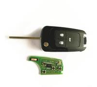 Crabop Car Key for Chevrolet for CRUZE Malibu Aveo Sail 433MHz ID46 Chip HU100 3 Button Remote Replacement with Housing Board Battery(3BT 433MHZ)