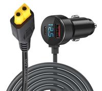 Crabop Digital Display Car Charging Cable for XT60, 12V/24V 60W Power Cord,with PVC Jacket, 2m Extension, for Energy Storage Battery(2 meters)