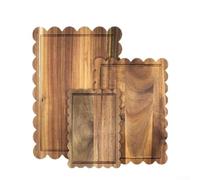 Crabop Double Sided Acacia Wood Chopping Board 3 Piece Set | Double-sided design, two usable surfaces, sturdy acacia wood, small medium large sizes, kitchen essential