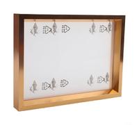 Crabop Double Sided Photo Frame Transparent Aluminum Alloy, 5x7 Inch,Modern Desktop Display, for Home Office Decor Black Gold Silver(Gold)
