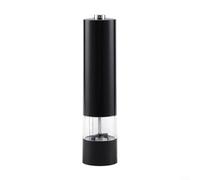 Crabop Electric Salt and Pepper Mill Set, Adjustable Battery Operated Grinder with Transparent Body,for Kitchen Dining Table (Black)