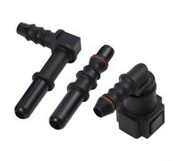 Crabop Fuel Line Hose Quick Release Connector Set 7.89mm ID6 Elbow and Straight Nylon Coupler for 6mm Nylon and 8mm Rubber Petrol Diesel Lines Black