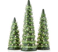 Crabop Green ABS Tabletop Xmas Tree 15cm Pre-Lit Warm Glow(set-warm) | for durable ABS material, green color, 15cm size, pre-lit design, perfect for mantels and desks