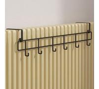 Crabop Heated Towel Rack for Radiator, Hook on Heating Pipe Clothes Drying Shelf, High Temp Resistant up to 120C, No Drill Install, 55CM White(Black)