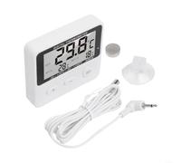 Crabop Home Lab Digital Thermometer with Probe Sensor Compact | External probe sensor, accurate monitoring, fridge freezer lab use, plastic metal build, compact 66x58mm