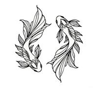 Crabop Metal for KOI Fish Wall Decor, 2-Piece Symmetrical Iron Art with Matte Black Finish, 16.2x30cm Feng Shui Sign for Indoor Outdoor Home Garden