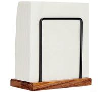 Crabop Modern Wood Napkin Storage Box Polished for surface Finish Modern | Solid wood construction, 15.3x7.4x13.5cm size, black finish, sturdy structure, long-lasting durability