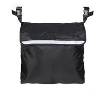 Crabop Oxford Fabric Wheelchair Hanging Bag, Waterproof Storage Organizer for Rehab Walker with PVC Coating, Accessory Pouch 46x18x41cm, Black