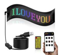 Crabop Programmable LED Display with 2-Line Scrolling Text, RGB Smart Signage Board, Compact 11x9x9cm Digital Message Panel for Taxi Auto Shop Advertising(16 * 32（70 * 173mm）)