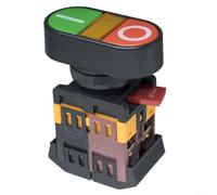 Crabop Red Green Dual Button Switch with Light, 660V IP40 Illuminated Push Button for Industrial Control, ABS Plastic, -30 to 100C(APBB-22&25N)