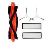 Crabop Replacement Main Side Brush Filter Kit,for Xiaomi Robot Vacuum S40C E101, Nylon Cleaning Parts with HEPA Filter Screen