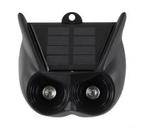 Crabop Solar Motion Sensor Alarm with Flashing Light, Infrared Detector for Cats Squirrels Rats, Weatherproof Outdoor Garden Security Device, Black(1pc)