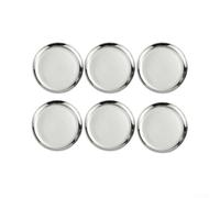 Crabop Stainless Steel Round Plates 14cm 6 Pack Silver Finish | Silver reflective finish, material, smooth for surface, dishwasher safe, home dining