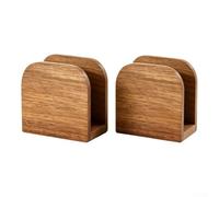 Crabop Thick Base Napkin Holder Acacia Wood Upright | Stable thick base, keeps napkins upright, for easy for access, natural acacia, set of 2