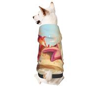 Crabs And Starfish Adorable Pet Hoodie - Soft Polyester Dog Hoodie For Small Dogs, Cute Hooded Pet Clothing