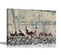 Crabs Luxury Rentals Only By Banksy Canvas Pictures Framed Prints Wall Art Home Office Work Artwork 30 x 20cm (12 x 8 inches) A4