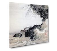 Crabs on Shore Rocks by Shibata Zeshin Canvas Print | Gallery Wrapped 30mm Frame Wall Art | 14x14 inches | Ready to Hang | Modern Picture | Living Room Bedroom Lounge Office